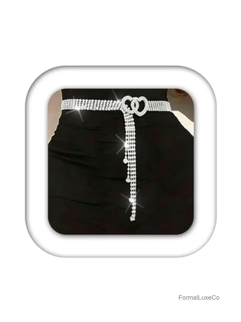Sparkly Rhinestone Chain Belt Wedding Party Crystal Waist Accessory
